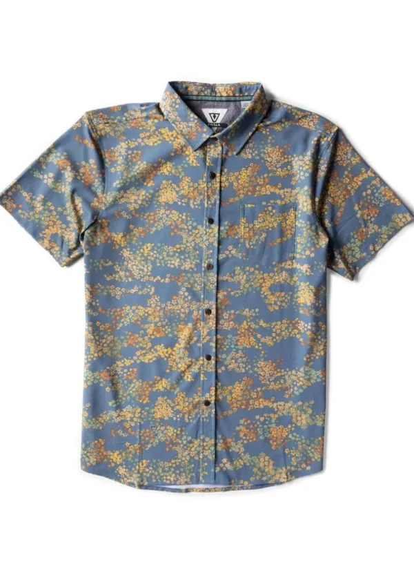 Clearance Vissla Botanica Eco Short Sleeve Shirt Dark Denim