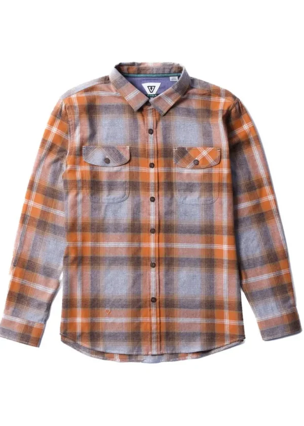 Best Vissla Central Coast Eco Boys Long Sleeve Flannel OXIDE