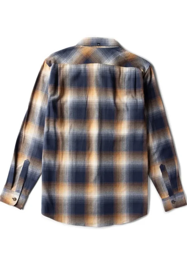 Hot Vissla Central Coast Eco Boys Long Sleeve Flannel Dark Naval