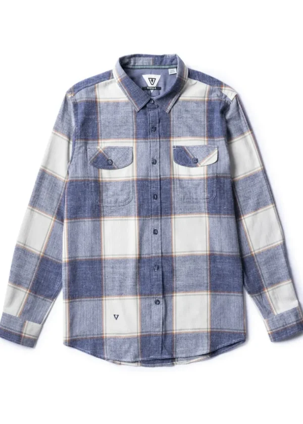 Discount Vissla Central Coast Eco Long Sleeve Flannel Dark Naval Heather