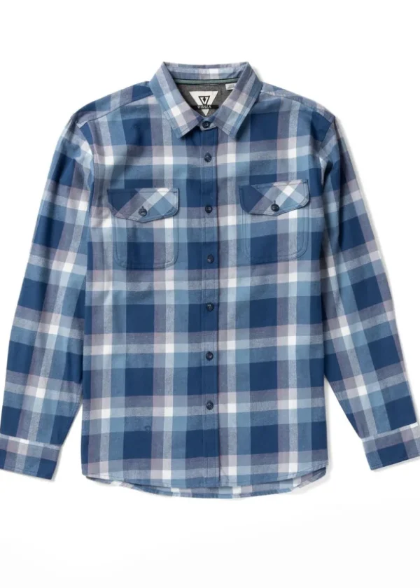 Store Vissla Central Coast Eco Long Sleeve Flannel Dark Denim