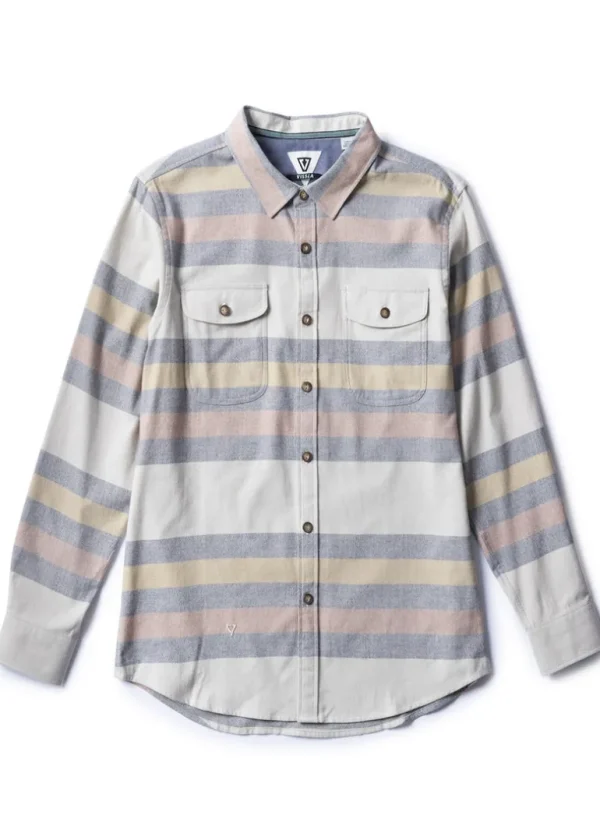 Cheap Vissla Central Coast Eco Long Sleeve Flannel Bone