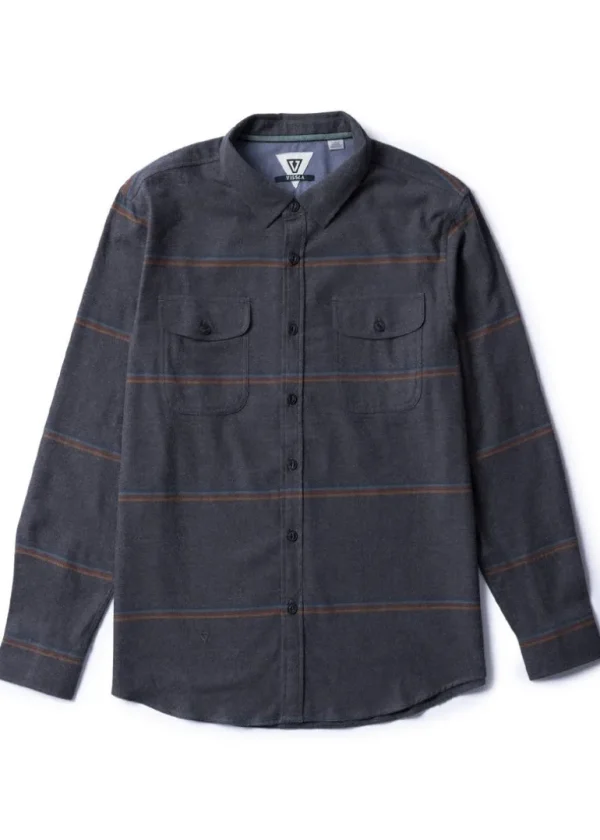 Online Vissla Central Coast Eco Long Sleeve Flannel Charcoal Heather