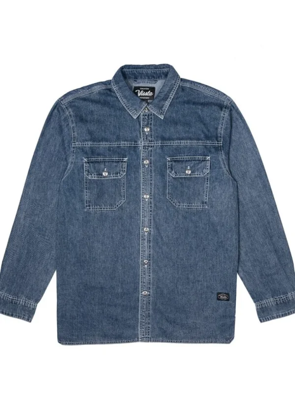 Flash Sale Vissla Creators Denim Long Sleeve Workshirt Dark Denim