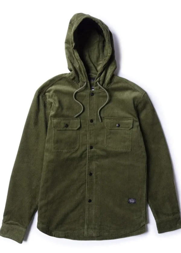 New Vissla Creators Northern Cord Eco Hooded Jacket Dark Olive