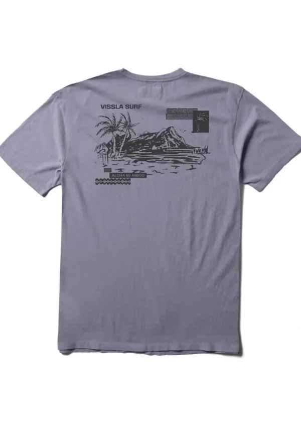 New Vissla Diamond Haze Short Sleeve Pocket Tee DUSTY LILAC