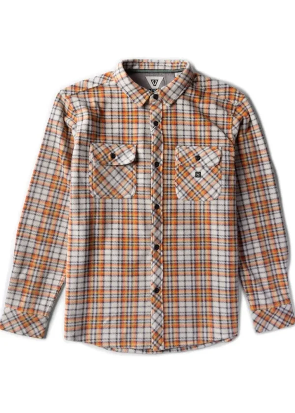 Cheap Vissla Eco-Zy Boys Long Sleeve Polar Flannel Burnt Orange