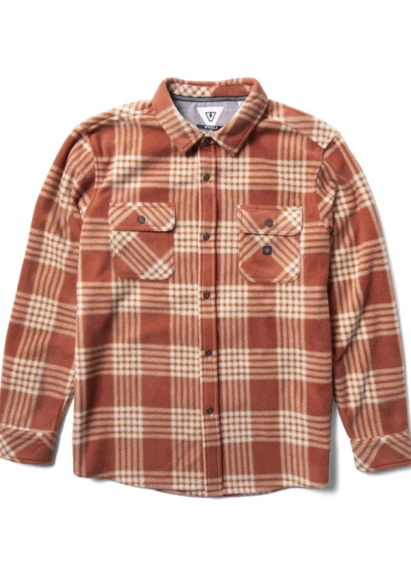 Shop Vissla Eco-Zy Boys Long Sleeve Polar Flannel Barn Red