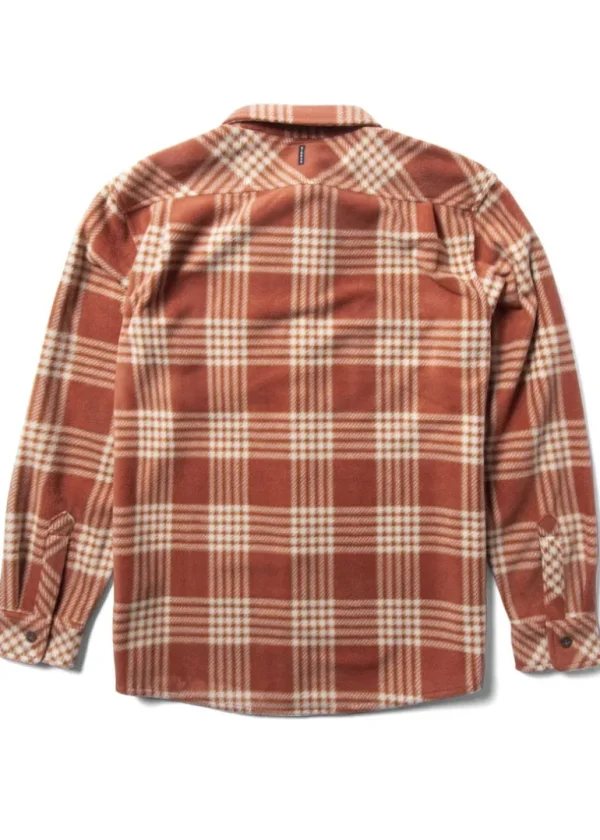 Shop Vissla Eco-Zy Boys Long Sleeve Polar Flannel Barn Red