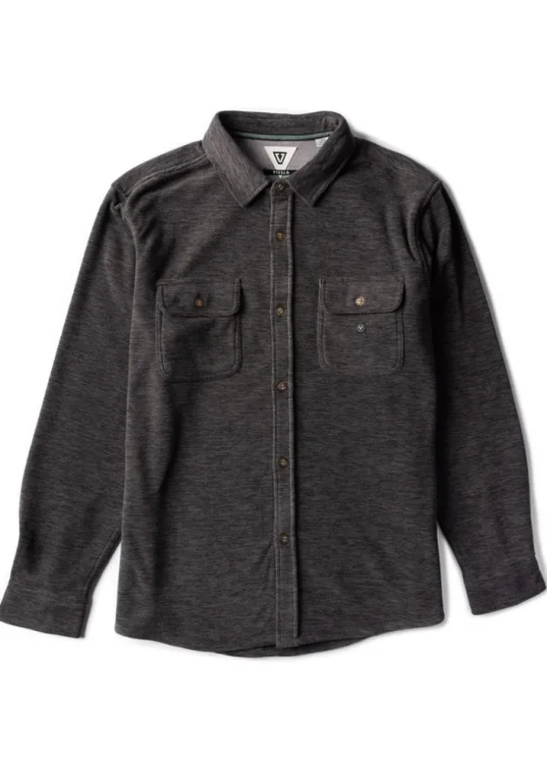 Online Vissla Eco-Zy Long Sleeve Polar Flannel Black Heather