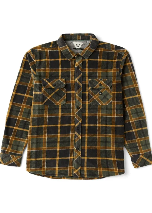 Cheap Vissla Eco-Zy Long Sleeve Polar Flannel Dark Olive