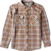 Shop Vissla Eco-Zy Long Sleeve Polar Flannel Burnt Orange