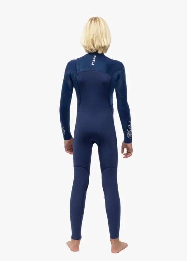 Discount Vissla High Seas Boys Fire 4-3 Full Chest Zip Wetsuit DEEP ROYAL