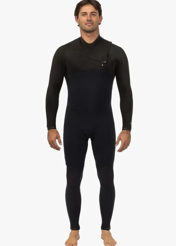 Shop Vissla High Seas II 3-2 Full Chest Zip Wetsuit Stealth