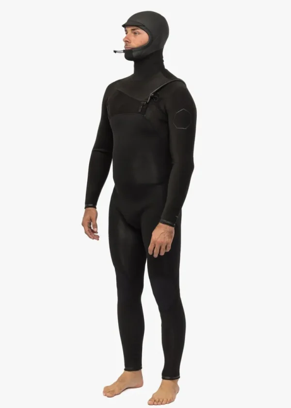 Clearance Vissla High Seas II 4-3 Full Hooded Chest Zip Wetsuit Stealth