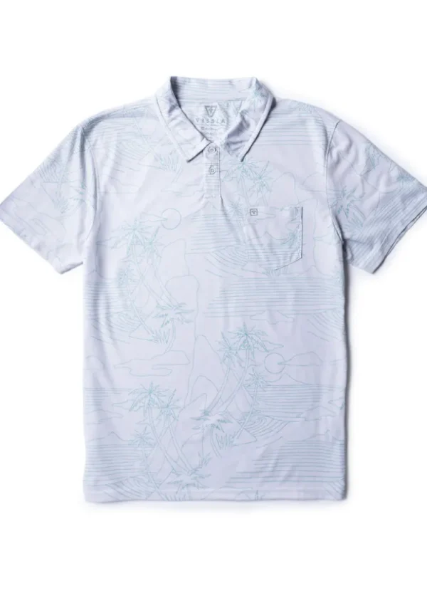 Clearance Vissla Hy-Lite Eco Short Sleeve Polo Grey Dawn