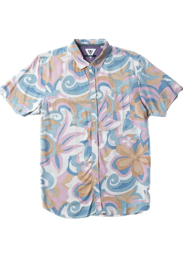 Discount Vissla Mellow Eco Boys Short Sleeve Shirt Dusty Rose