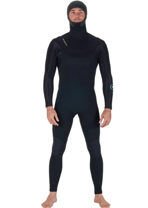 New Vissla New Seas 5-4 Hooded U-Zip Wetsuit Black