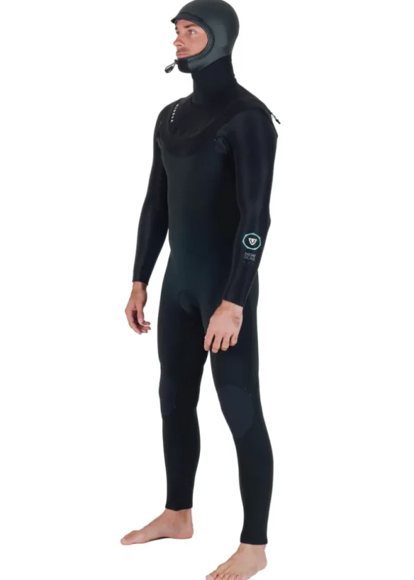 New Vissla New Seas 5-4 Hooded U-Zip Wetsuit Black