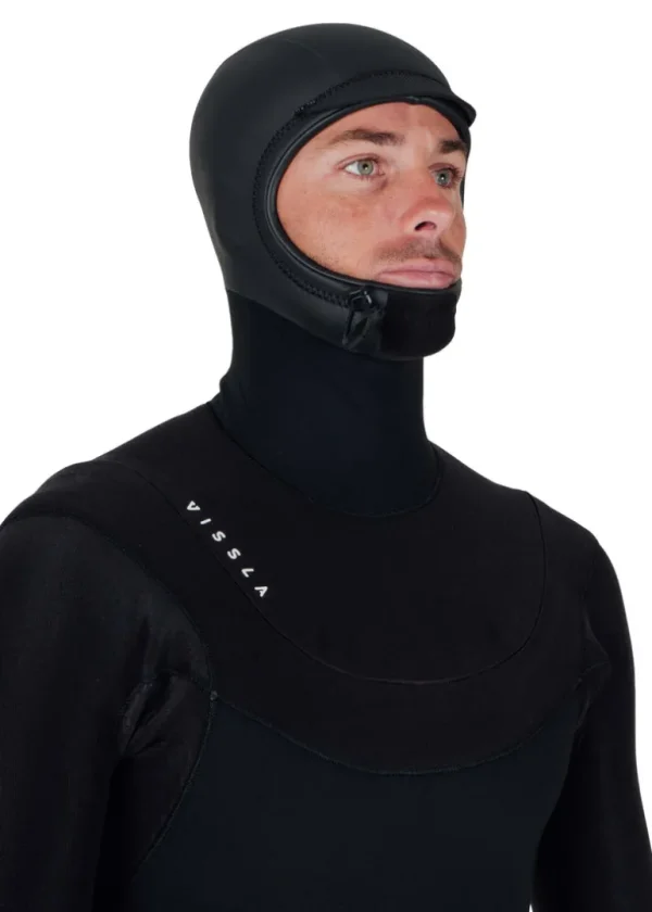 New Vissla New Seas 5-4 Hooded U-Zip Wetsuit Black