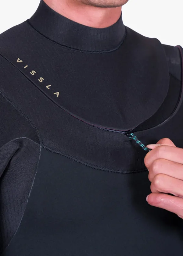 Store Vissla New Seas 4-3 Hooded U-Zip Wetsuit Black