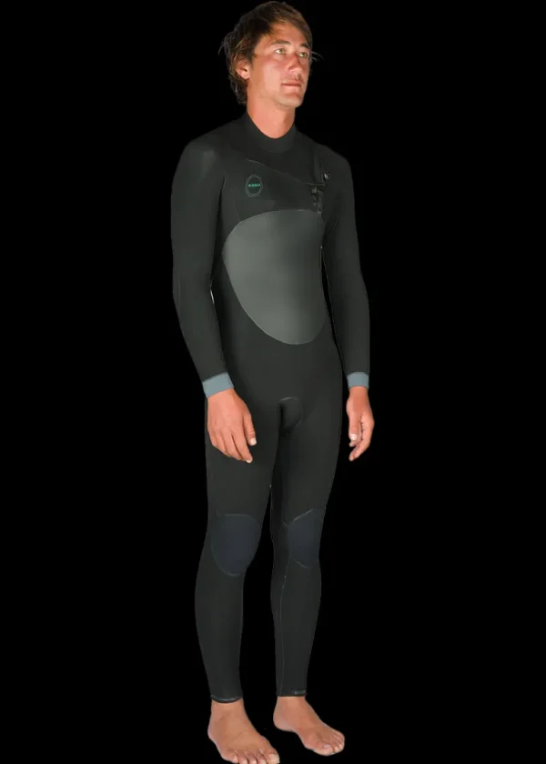 Shop Vissla North Seas 3-2 Full Chest Zip Wetsuit Black