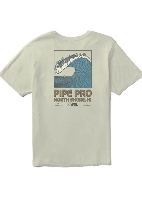 Outlet Vissla Pipe Pro Ehukai Short Sleeve Tee SND - Sand