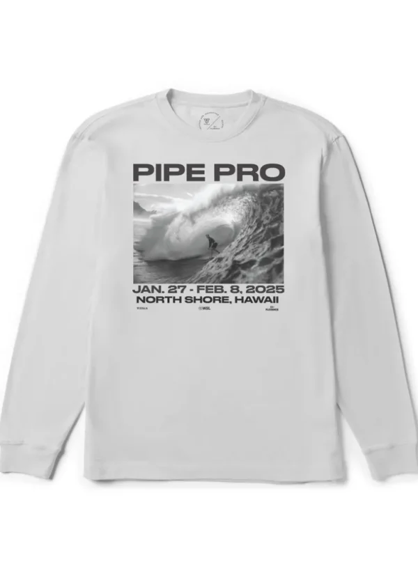 Fashion Vissla Pipe Pro JJF Photo Long Sleeve Tee White