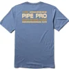 Fashion Vissla Pipe Pro Stacked Short Sleeve Tee Harbor Blue Heather