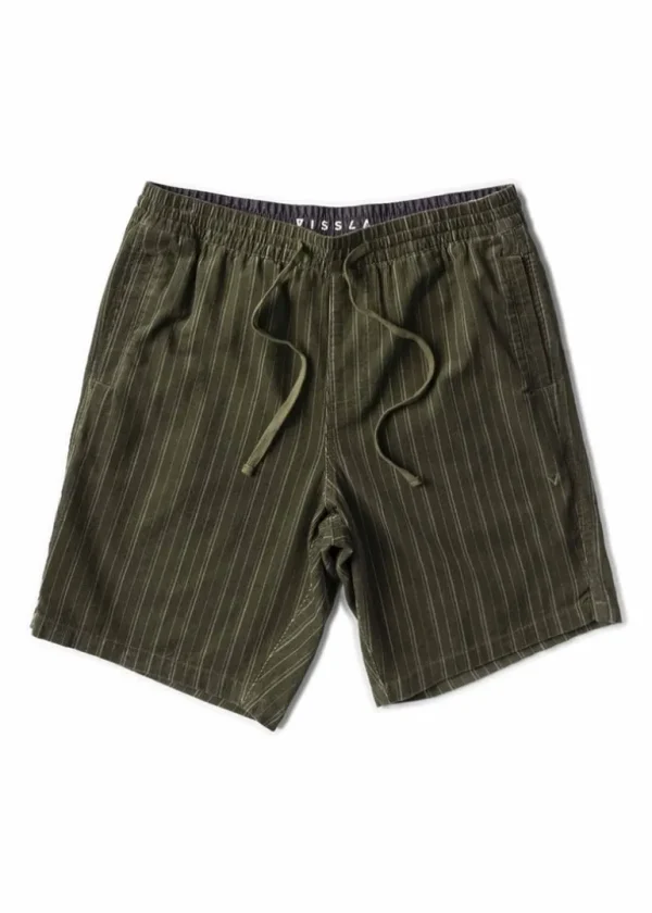 Hot Vissla Rails Cord 17" Boys Elastic Walkshort Dark Olive