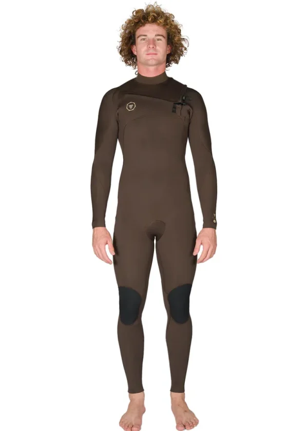 Shop Vissla 7 Seas 4-3 Full Chest Zip Wetsuit Brown