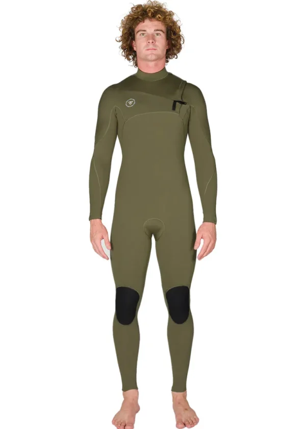 Cheap Vissla 7 Seas 3-2 Full Chest Zip Wetsuit Army