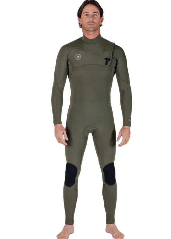 Fashion Vissla 7 Seas 4-3 Full Chest Zip Wetsuit Army