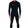 Hot Vissla 7 Seas 4-3 Full Chest Zip Wetsuit - with Jade Logos Black