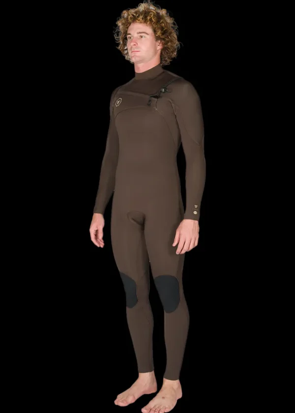 Shop Vissla 7 Seas 4-3 Full Chest Zip Wetsuit Brown