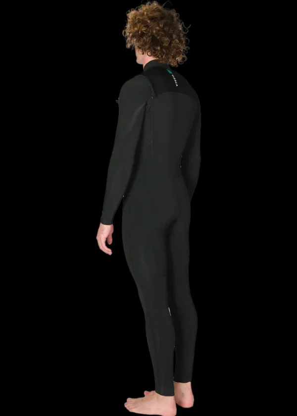 Hot Vissla 7 Seas 3-2 Full Chest Zip Wetsuit - with Jade Logos Black