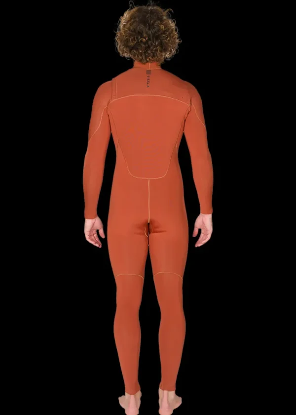 Clearance Vissla 7 Seas 3-2 Full Chest Zip Wetsuit Terracotta