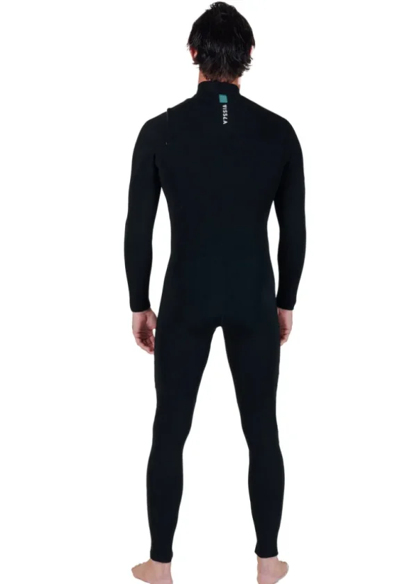 Hot Vissla 7 Seas 4-3 Full Chest Zip Wetsuit - with Jade Logos Black