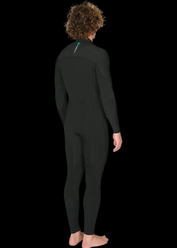 Hot Vissla 7 Seas 3-2 Full Chest Zip Wetsuit - with Jade Logos Black