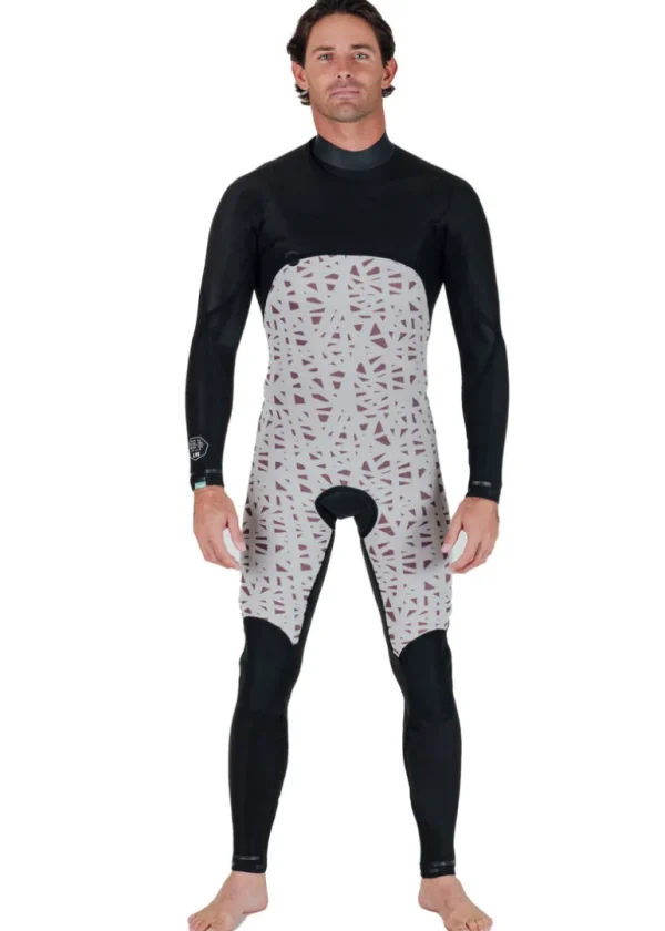 Hot Vissla 7 Seas 4-3 Full Chest Zip Wetsuit - with Jade Logos Black