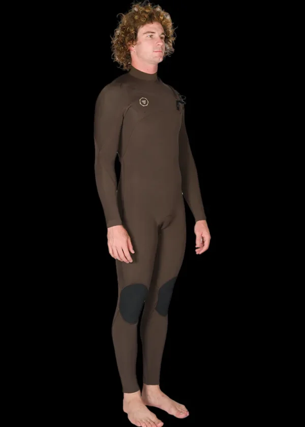 Shop Vissla 7 Seas 4-3 Full Chest Zip Wetsuit Brown