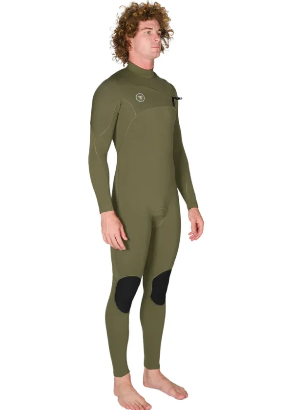 Cheap Vissla 7 Seas 3-2 Full Chest Zip Wetsuit Army