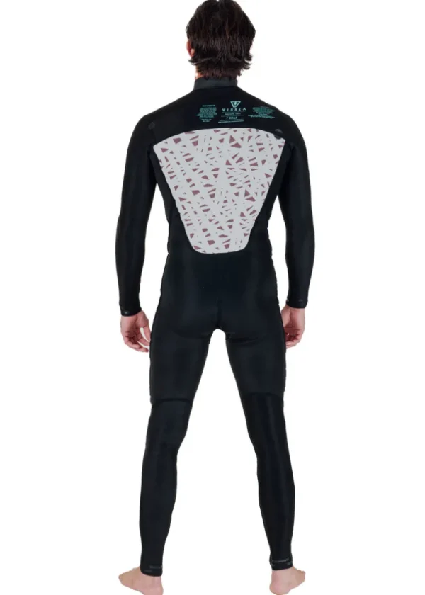 Hot Vissla 7 Seas 4-3 Full Chest Zip Wetsuit - with Jade Logos Black