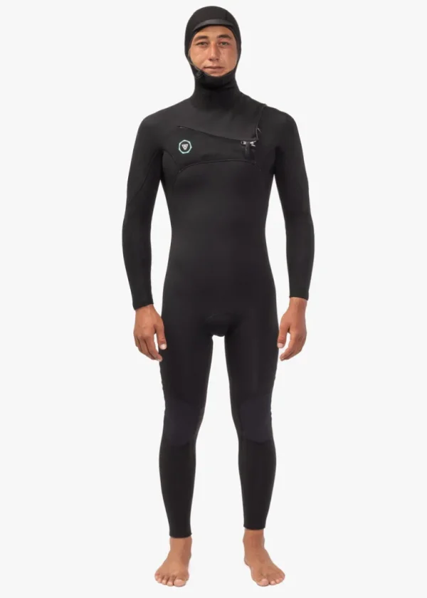 Cheap Vissla 7 Seas 5-4-3 Full Hooded Chest Zip Wetsuit Black