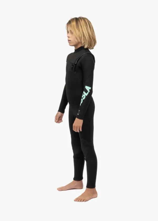 Flash Sale Vissla 7 Seas Boys 4-3 Full Chest Zip Wetsuit Black