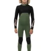 Best Vissla 7 Seas Boys 4-3 Warbird Full Chest Zip Wetsuit Military Green