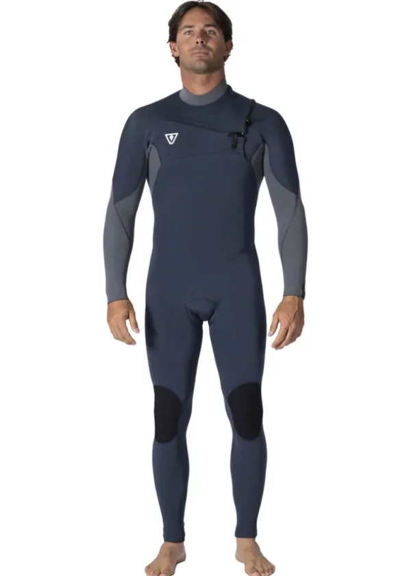 Shop Vissla 7 Seas Comp 3-2 Full Chest Zip Wetsuit Slate