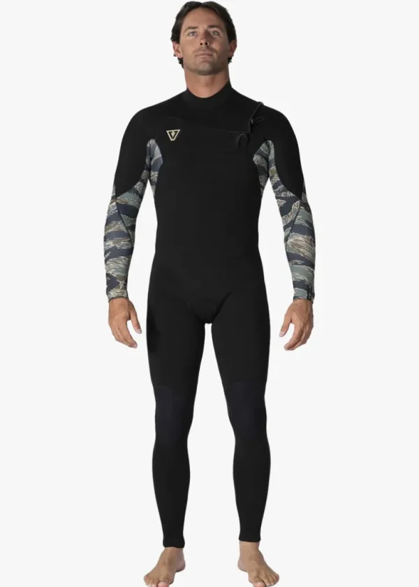 Cheap Vissla 7 Seas Comp 4-3 Full Chest Zip Wetsuit Camo