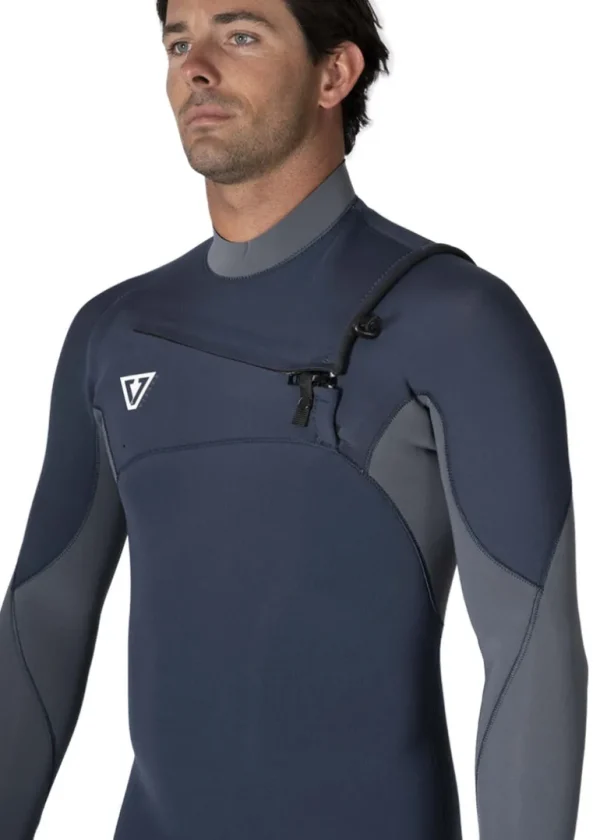 Fashion Vissla 7 Seas Comp 4-3 Full Chest Zip Wetsuit Slate