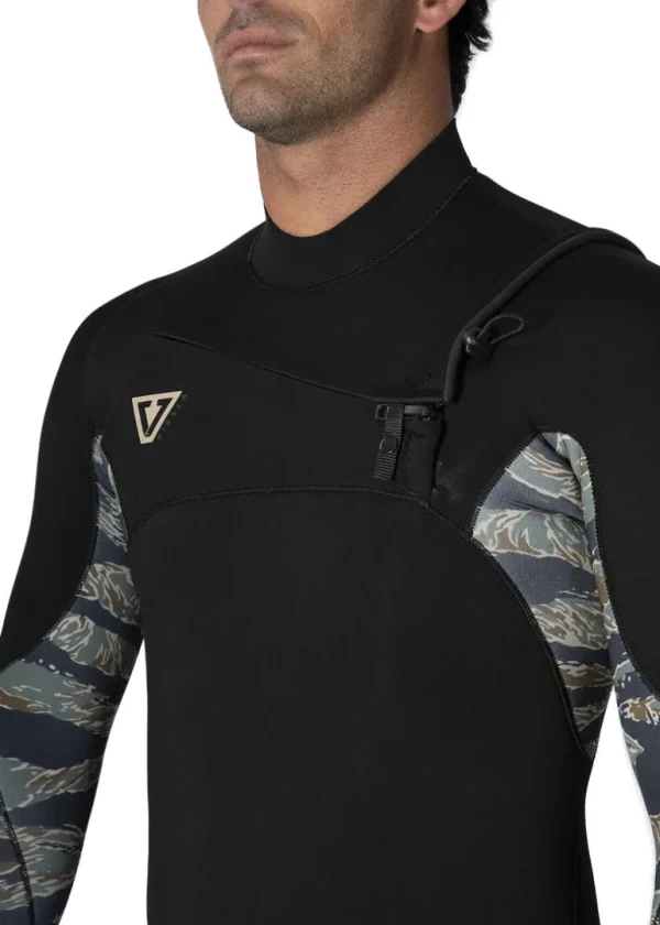 Cheap Vissla 7 Seas Comp 4-3 Full Chest Zip Wetsuit Camo